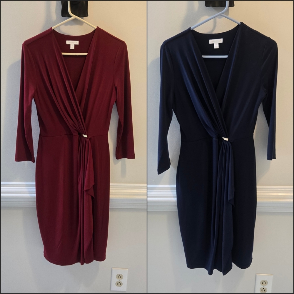 Charter Club Wrap Dress Bundle Of Two Red And Blue Size Small